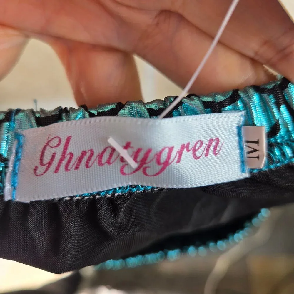 Ghnatygren Size Medium Blue/Green Mermaid Tail Printed Scales Imaginative Play